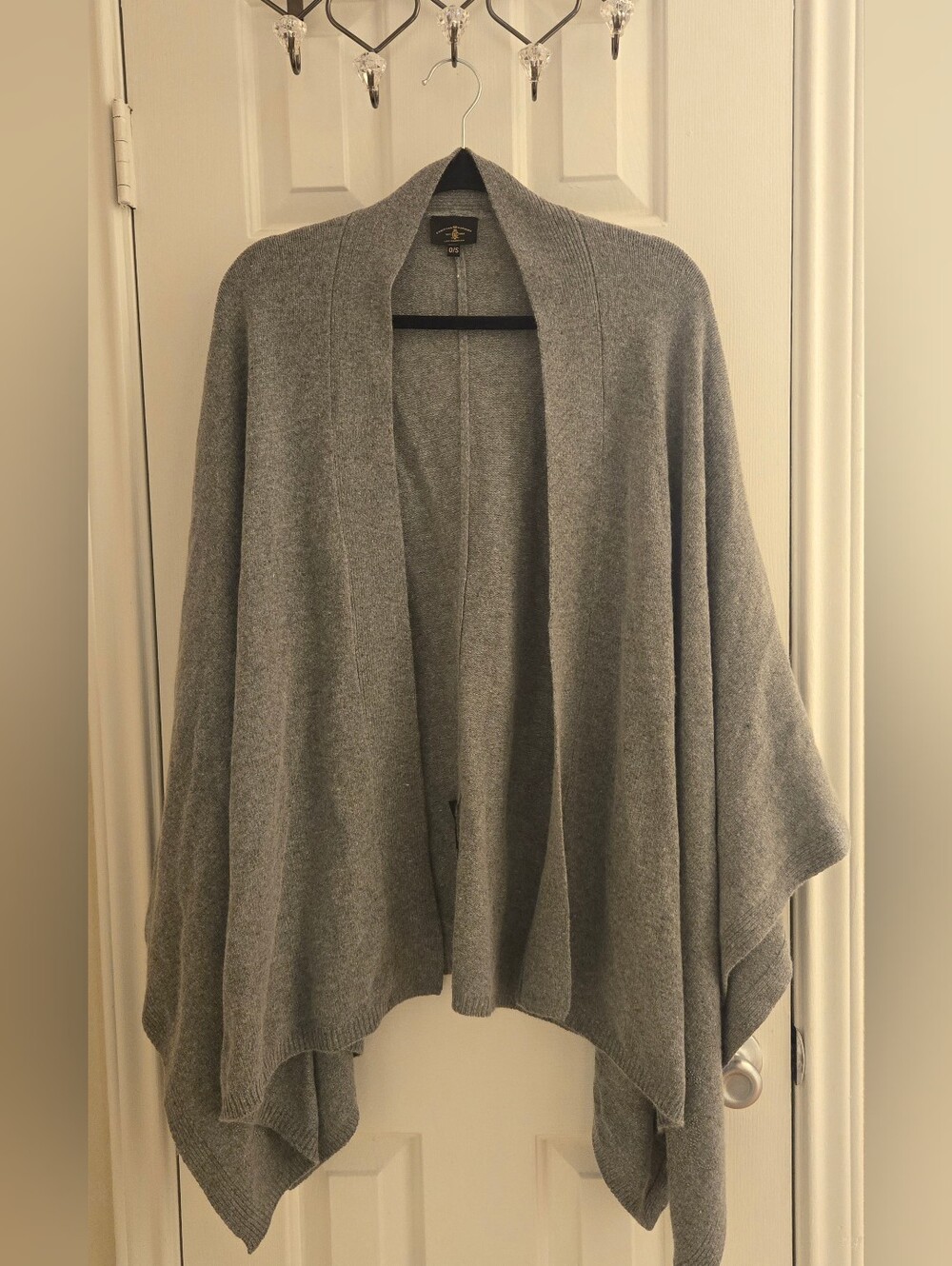 Christian Audigier Gray Cashmere Blend Rhinestone Crown Wrap Shrug NWOT